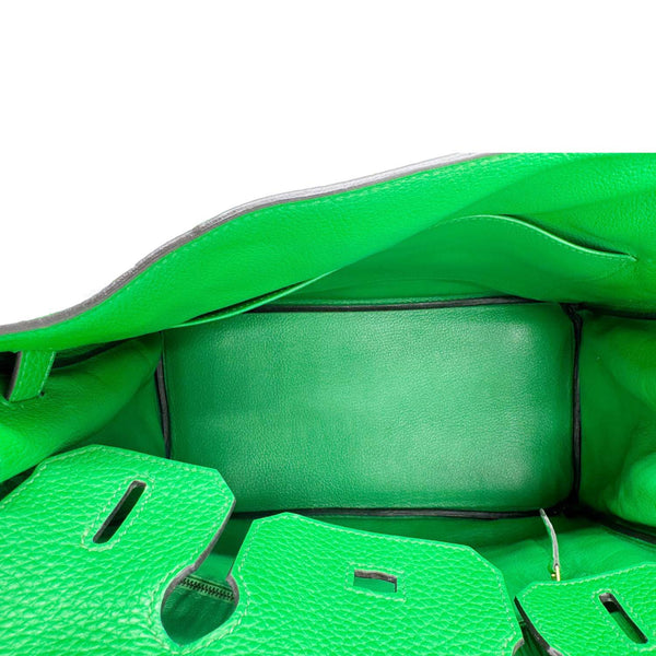 HERMES Birkin 30 Togo Leather Tote Bag Green