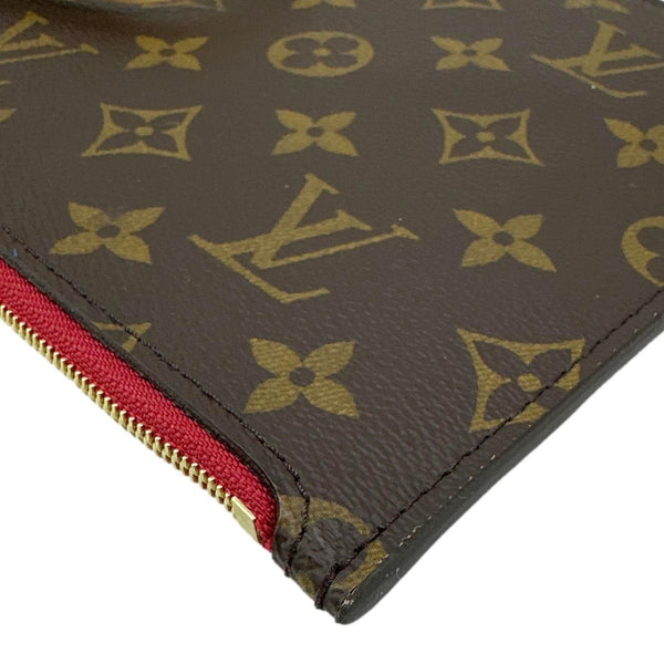 LOUIS VUITTON Neverfull Monogram Canvas Wristlet Pouch Brown