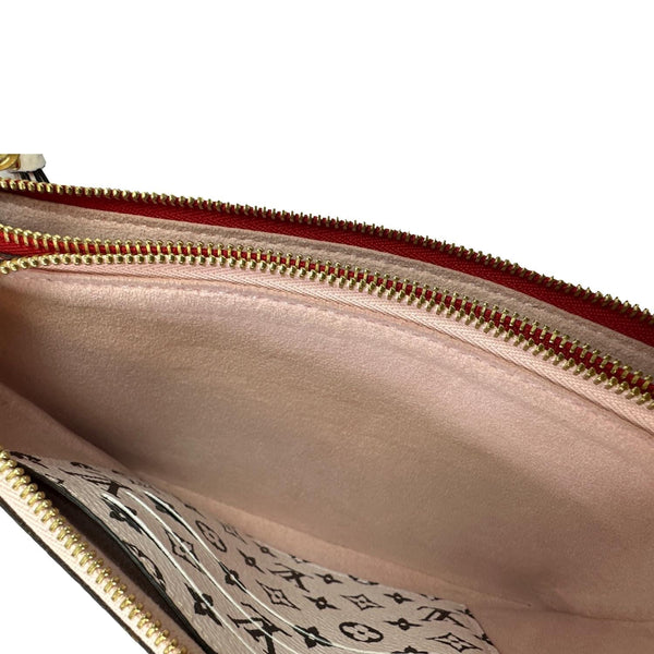 LOUIS VUITTON Double Zip Pochette Giant Monogram Jungle Crossbody Bag Red