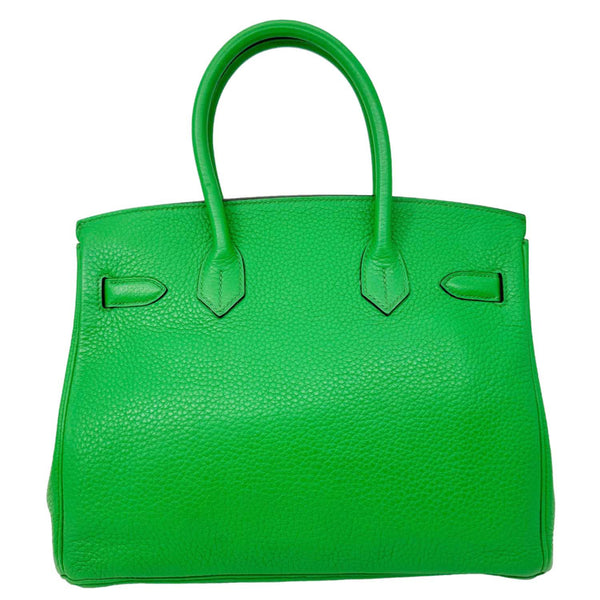 HERMES Birkin 30 Togo Leather Tote Bag Green