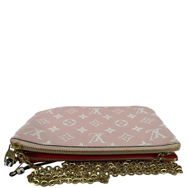 LOUIS VUITTON Double Zip Pochette Giant Monogram Jungle Crossbody Bag Red