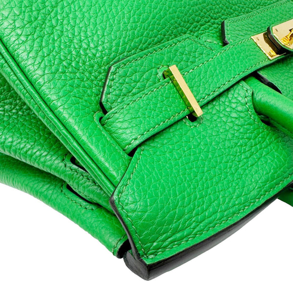 HERMES Birkin 30 Togo Leather Tote Bag Green
