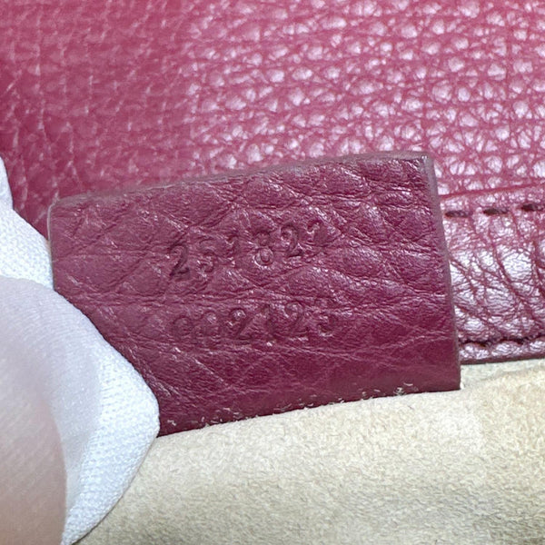 GUCCI 1973 Small Pebbled Leather Chain Crossbody Bag Burgundy 251821