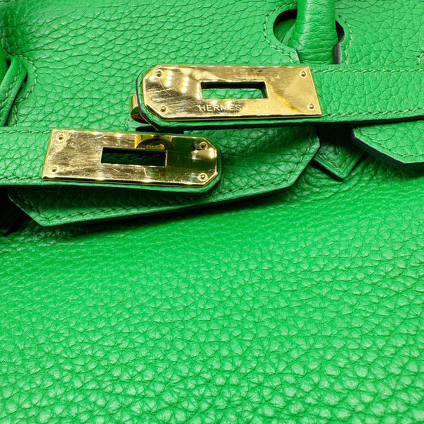 HERMES Birkin 30 Togo Leather Tote Bag Green