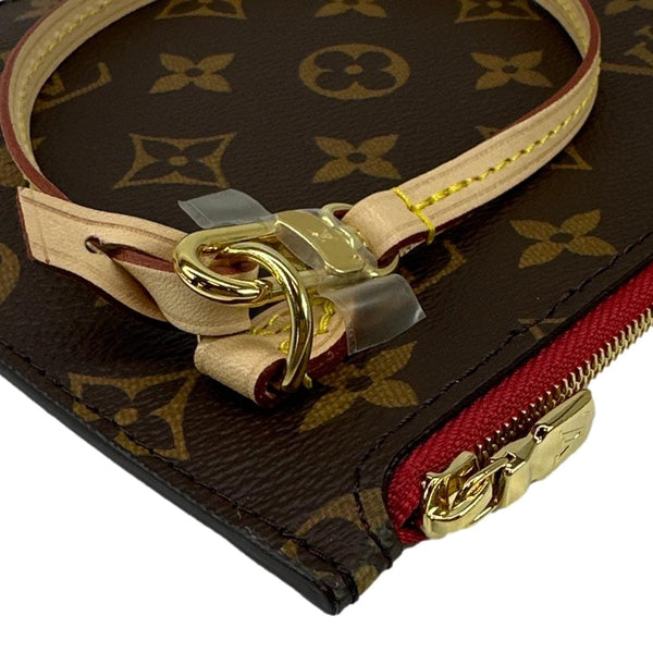 LOUIS VUITTON Neverfull Wristlet Monogram Canvas Pouch Brown