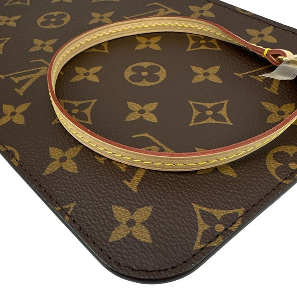 LOUIS VUITTON Neverfull Wristlet Monogram Canvas Pouch Brown