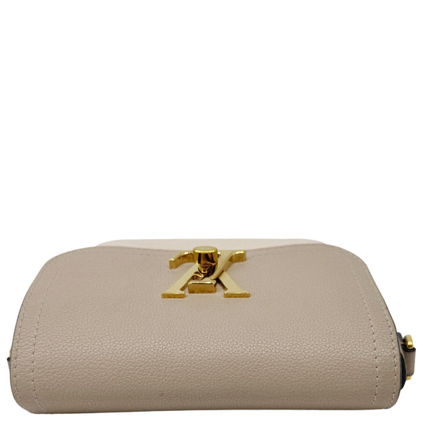 LOUIS VUITTON Lockme Tender Grained Calfskin Leather Shoulder Bag Greige