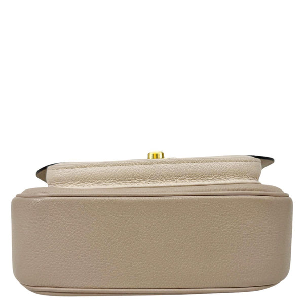 LOUIS VUITTON Lockme Tender Grained Calfskin Leather Shoulder Bag Greige