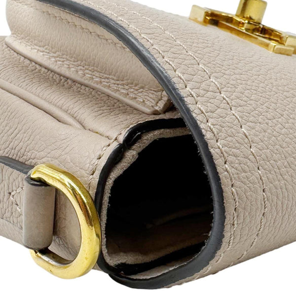 LOUIS VUITTON Lockme Tender Grained Calfskin Leather Shoulder Bag Greige