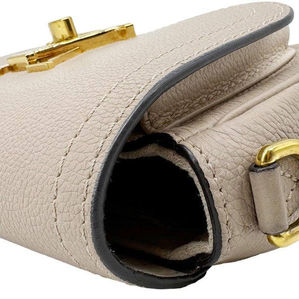 LOUIS VUITTON Lockme Tender Grained Calfskin Leather Shoulder Bag Greige