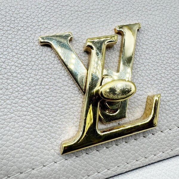 LOUIS VUITTON Lockme Tender Grained Calfskin Leather Shoulder Bag Greige