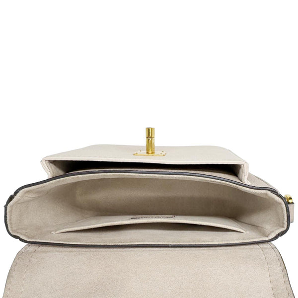 LOUIS VUITTON Lockme Tender Grained Calfskin Leather Shoulder Bag Greige
