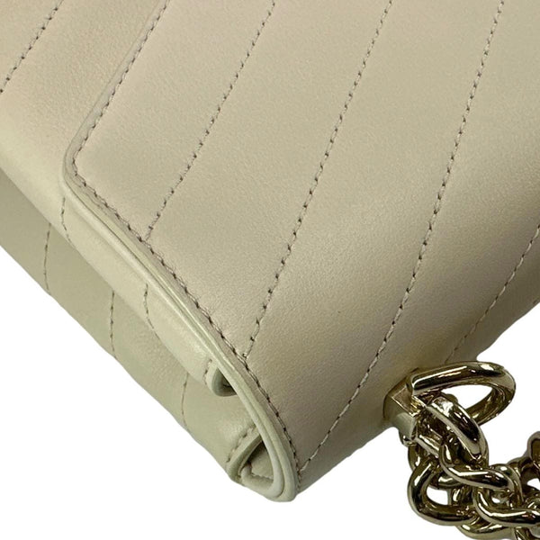 CHANEL Coco Flap Chevron Stitched Leather Shoulder Bag Beige