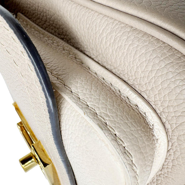 LOUIS VUITTON Lockme Tender Grained Calfskin Leather Shoulder Bag Greige