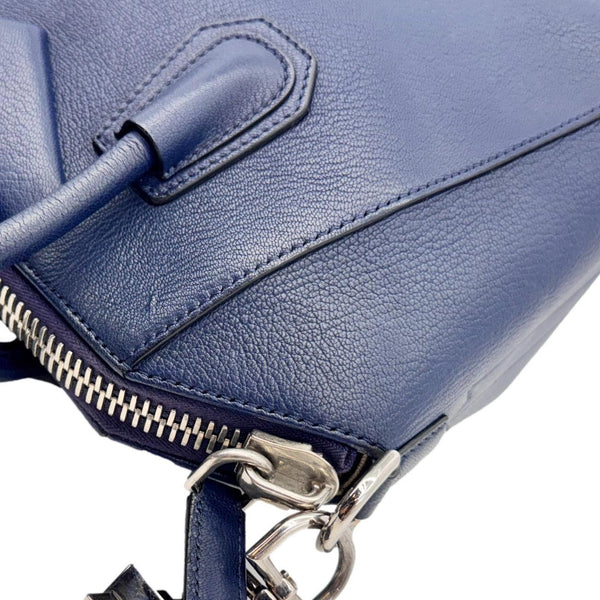 GIVENCHY Antigona Leather Satchel Shoulder Bag Navy Blue