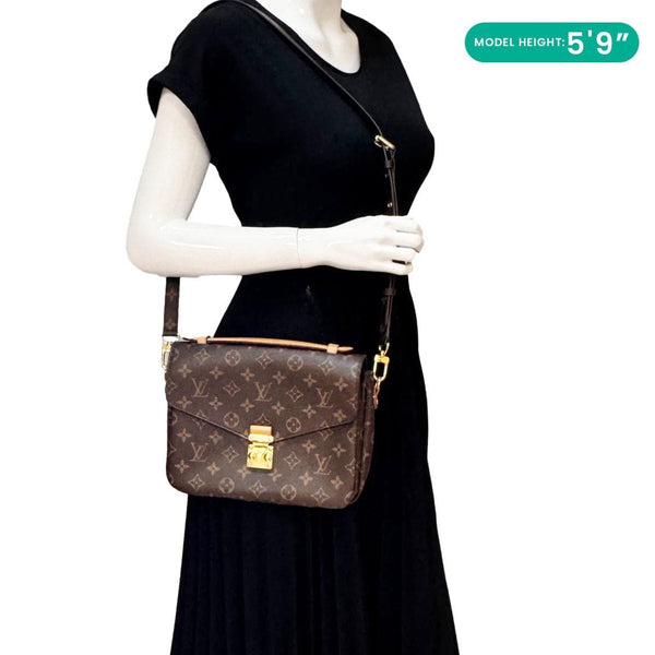 LOUIS VUITTON Metis Pochette Monogram Canvas Crossbody Bag Brown
