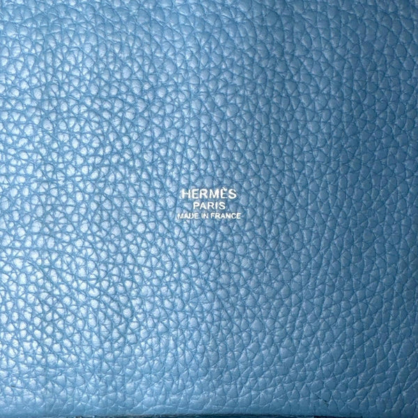 HERMES Picotin Lock 18 Taurillon Clemence Leather Hobo Bag Blue