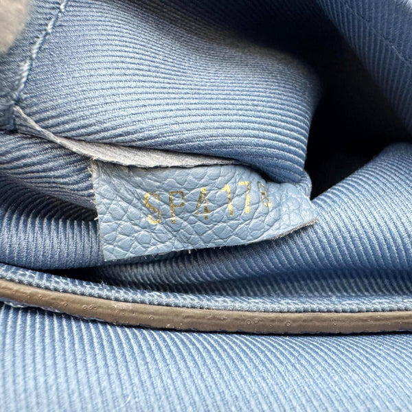 LOUIS VUITTON Blanche BB Monogram Empreinte Leather Shoulder Bag Blue