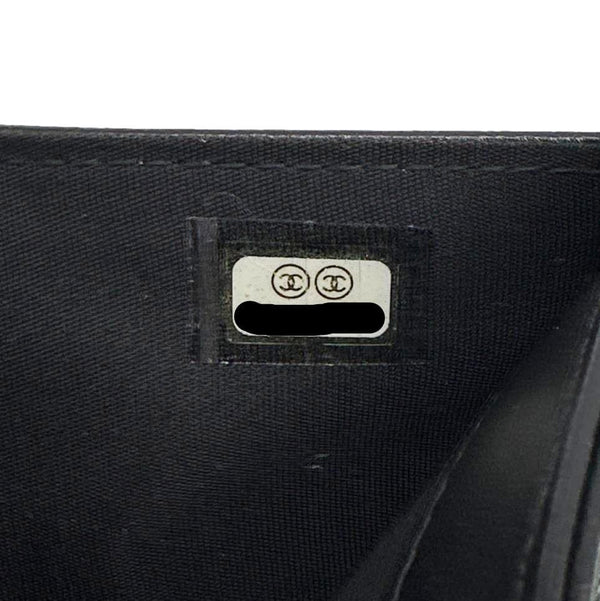 CHANEL Camellia Embossed Lambskin Leather Wallet Black