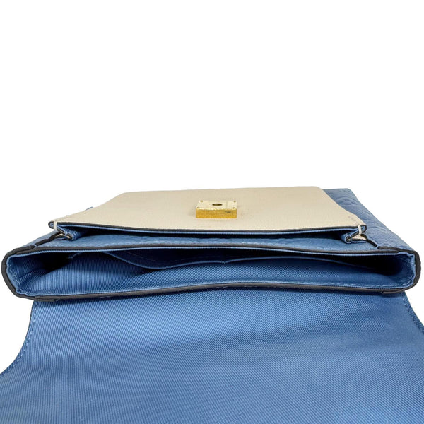 LOUIS VUITTON Blanche BB Monogram Empreinte Leather Shoulder Bag Blue