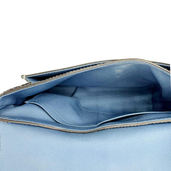 LOUIS VUITTON Blanche BB Monogram Empreinte Leather Shoulder Bag Blue