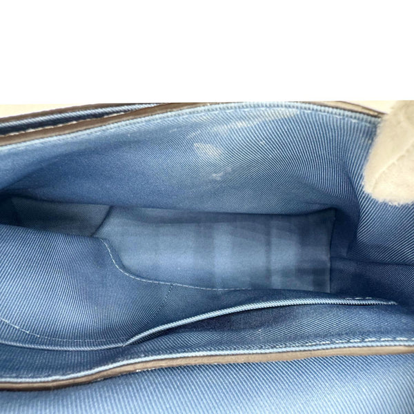 LOUIS VUITTON Blanche BB Monogram Empreinte Leather Shoulder Bag Blue