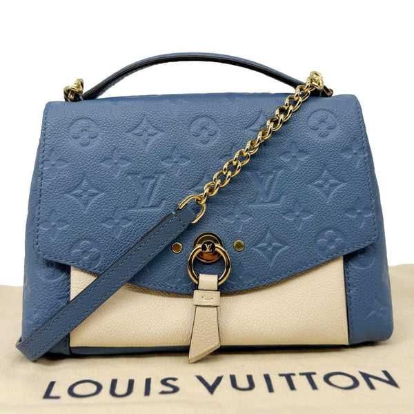 LOUIS VUITTON Blanche BB Monogram Empreinte Leather Shoulder Bag Blue