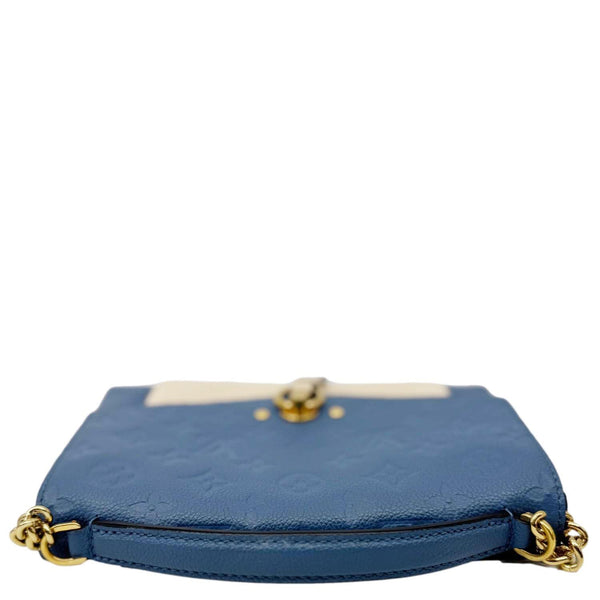 LOUIS VUITTON Blanche BB Monogram Empreinte Leather Shoulder Bag Blue