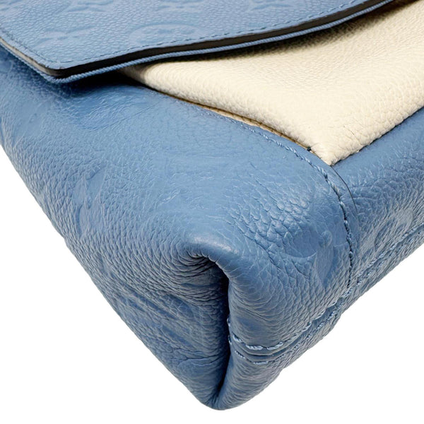 LOUIS VUITTON Blanche BB Monogram Empreinte Leather Shoulder Bag Blue