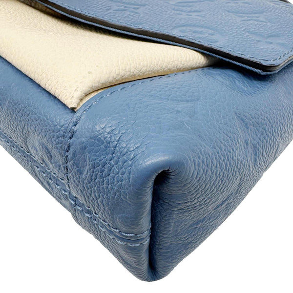 LOUIS VUITTON Blanche BB Monogram Empreinte Leather Shoulder Bag Blue