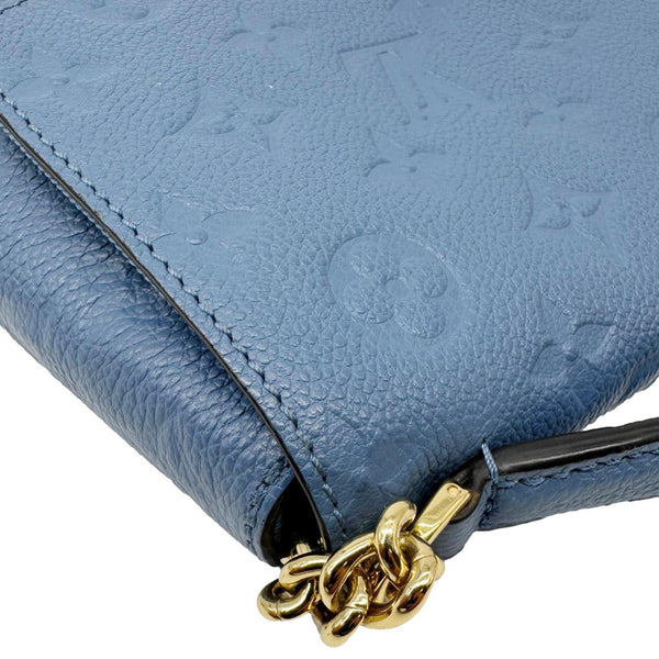 LOUIS VUITTON Blanche BB Monogram Empreinte Leather Shoulder Bag Blue