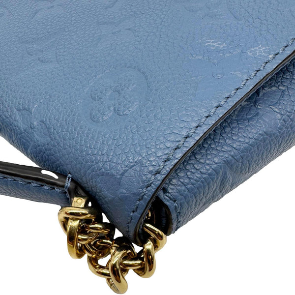 LOUIS VUITTON Blanche BB Monogram Empreinte Leather Shoulder Bag Blue