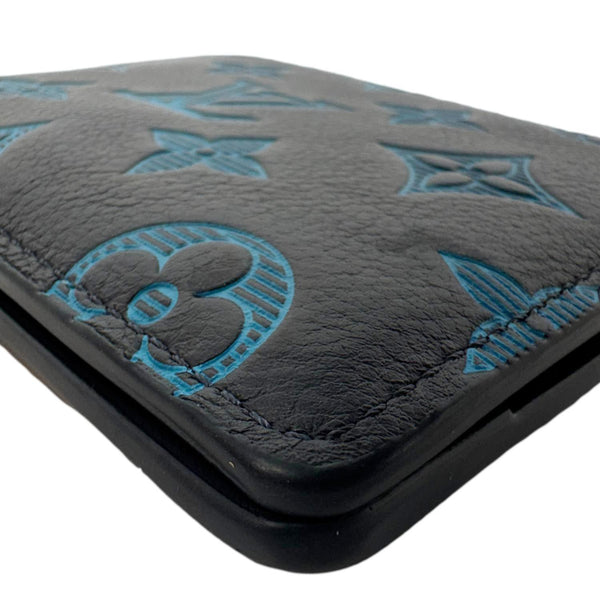LOUIS VUITTON Multiple Bi-fold Monogram Shadow Wallet Blue