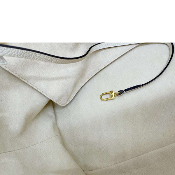 LOUIS VUITTON Neverfull MM Empreinte Leather Tote Shoulder Bag Cream