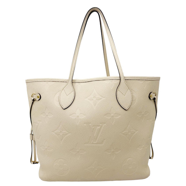 LOUIS VUITTON Neverfull MM Empreinte Leather Tote Shoulder Bag Cream