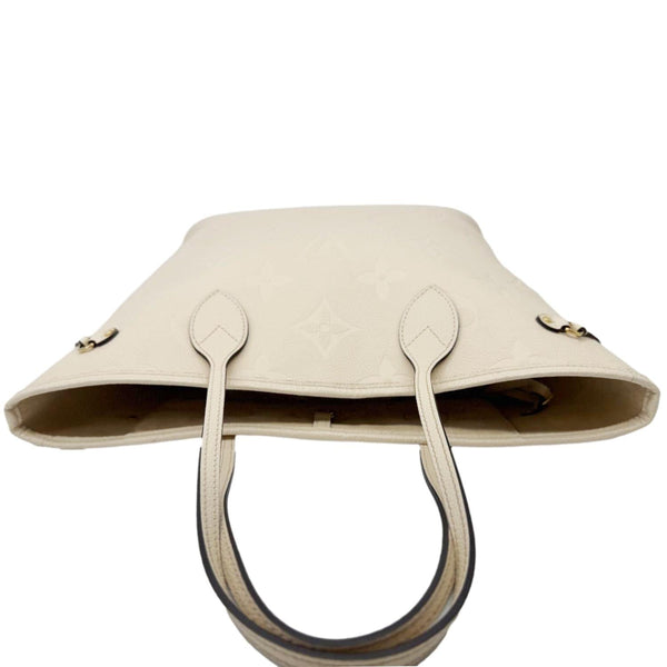 LOUIS VUITTON Neverfull MM Empreinte Leather Tote Shoulder Bag Cream