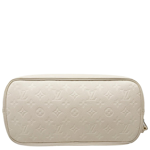 LOUIS VUITTON Neverfull MM Empreinte Leather Tote Shoulder Bag Cream