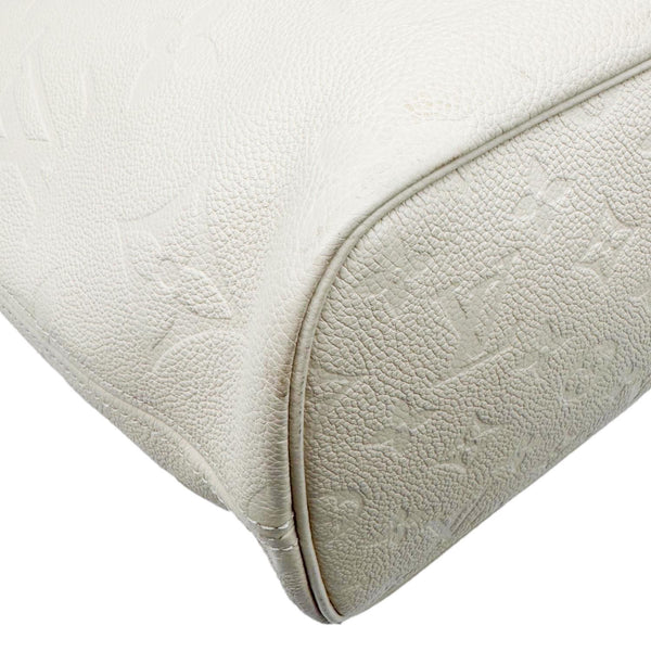 LOUIS VUITTON Neverfull MM Empreinte Leather Tote Shoulder Bag Cream