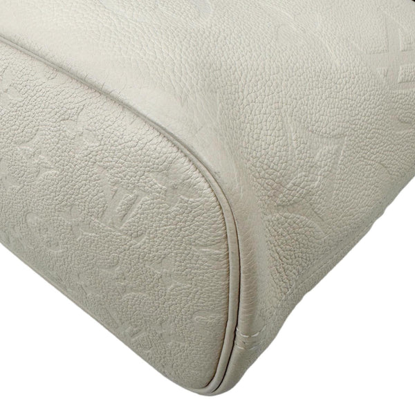 LOUIS VUITTON Neverfull MM Empreinte Leather Tote Shoulder Bag Cream