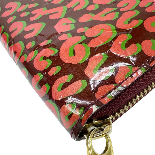 LOUIS VUITTON Stephan Sprouse Leopard Print Vernis Wallet Maroon