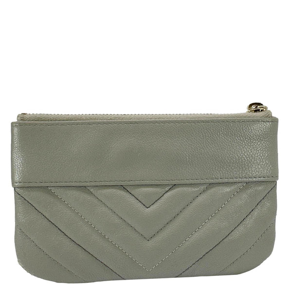 CHANEL Mademoiselle Small Vintage Leather Cosmetic Case Grey