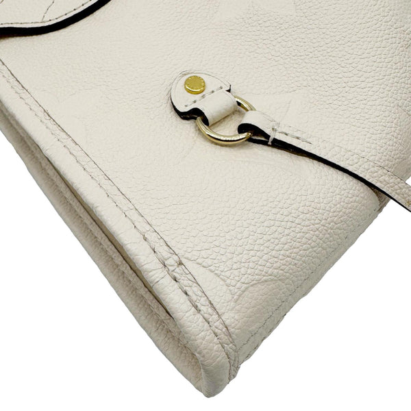LOUIS VUITTON Neverfull MM Empreinte Leather Tote Shoulder Bag Cream