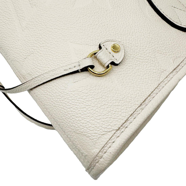 LOUIS VUITTON Neverfull MM Empreinte Leather Tote Shoulder Bag Cream