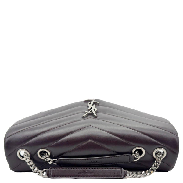 YVES SAINT LAURENT Loulou Medium Quilted Leather Crossbody Bag Burgundy