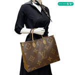 LOUIS VUITTON Onthego GM Giant Monogram Reverse Canvas Tote Bag Brown
