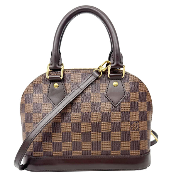 LOUIS VUITTON Alma BB Damier Ebene Satchel Shoulder Bag Brown