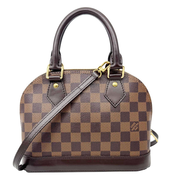 LOUIS VUITTON Alma BB Damier Ebene Satchel Shoulder Bag Brown