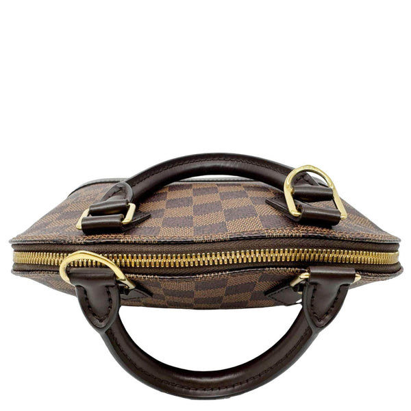 LOUIS VUITTON Alma BB Damier Ebene Satchel Shoulder Bag Brown