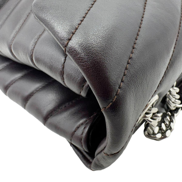 YVES SAINT LAURENT Loulou Medium Quilted Leather Crossbody Bag Burgundy