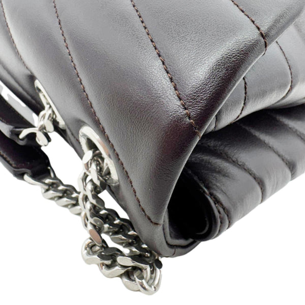 YVES SAINT LAURENT Loulou Medium Quilted Leather Crossbody Bag Burgundy